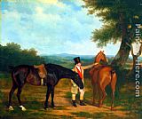 Jacques-Laurent Agasse Two Hunters with a Groom painting